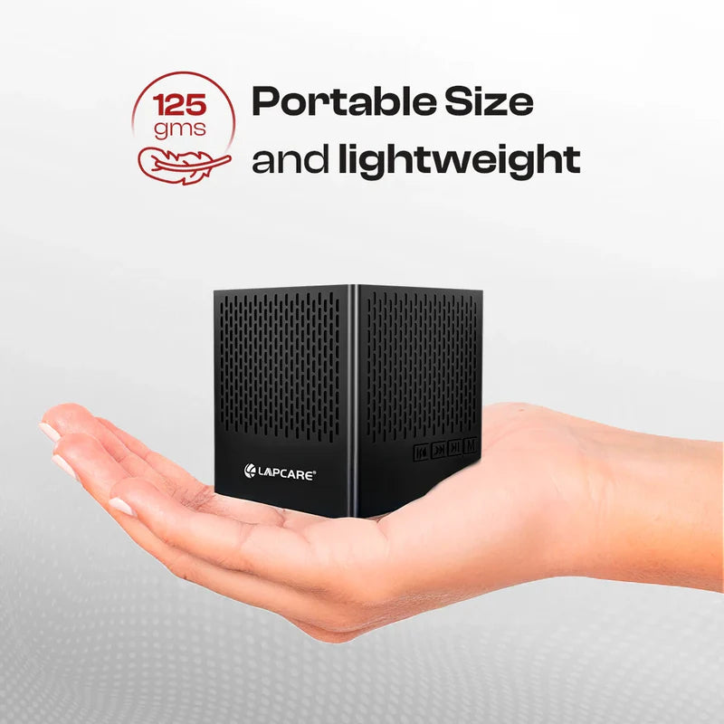 Lapcare Kube 5W Portable BT 5.3V Speaker With In-Built Mic- Black (LBS-702)